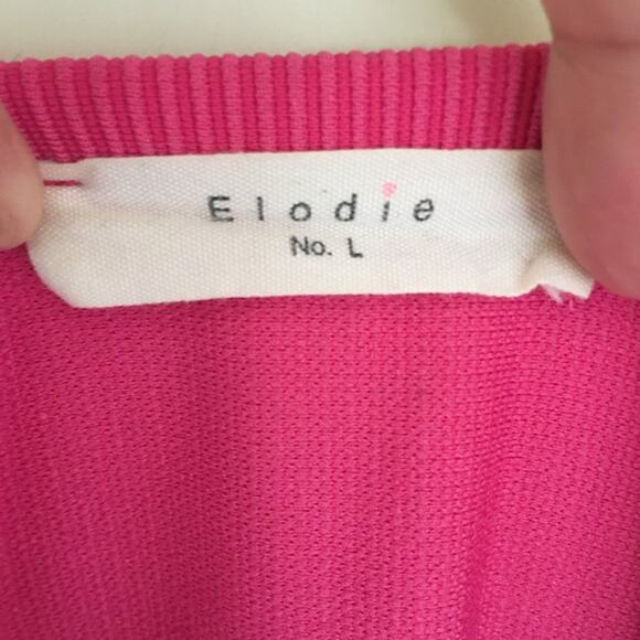 ELODIE Short Sleeve Ribbed Mini Sheath Dress in Barbie Pink SZ 6 - Picture 6 of 9